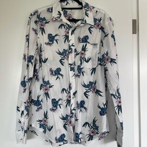 Mens Floral Button Up